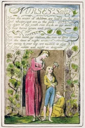P.124-1950.pt39 Nurse&39;s Song：「Songs of Innocence and of Experience」（コピーR）c.1802-08（エッチング、インク、トイレ）のプレート39